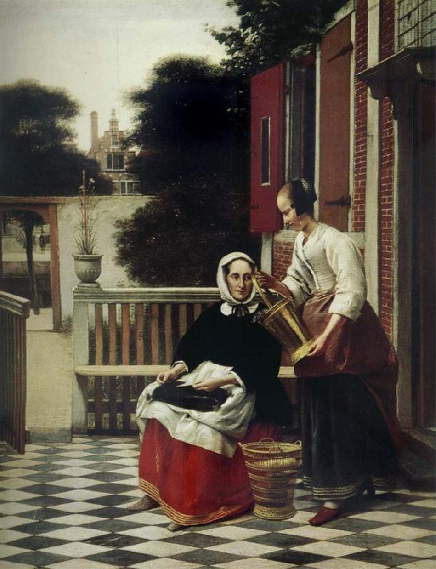 Pieter de Hooch Mirstress and Maid France oil painting art